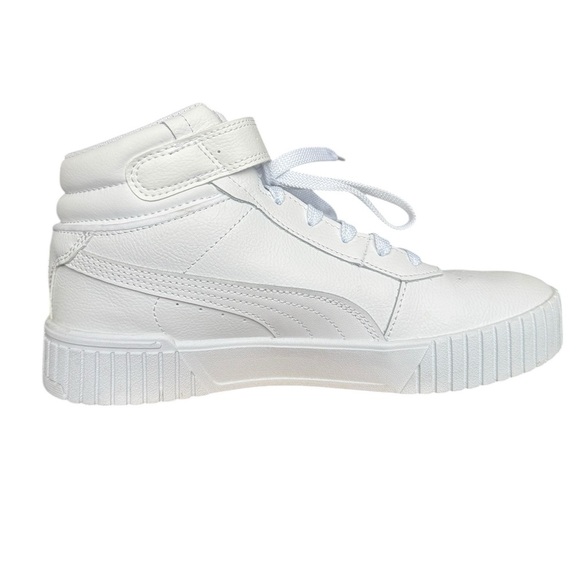 Puma Carina 2.0 Mid Sneakers White Silver Leather US Woman’s Size: 8.5 - Picture 4 of 10